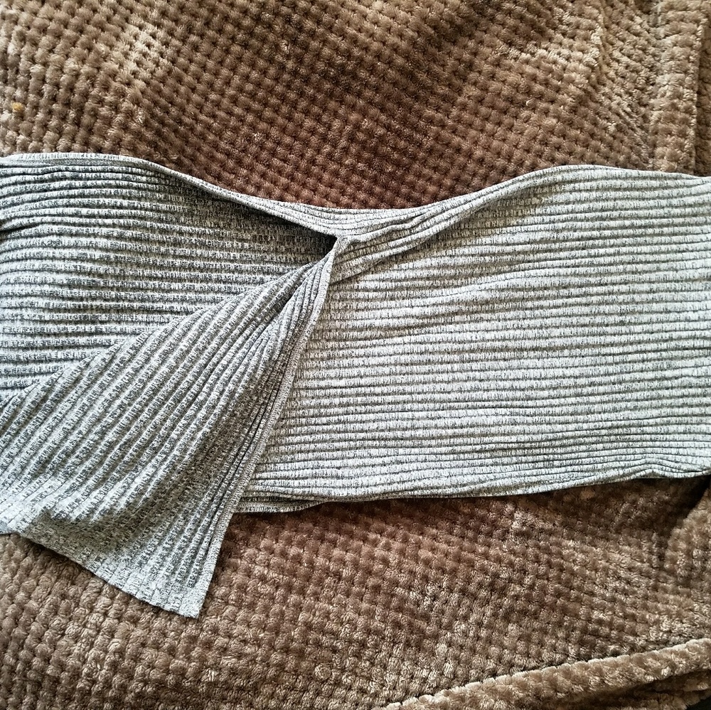Pencil side slit skintight grey skirt sexy